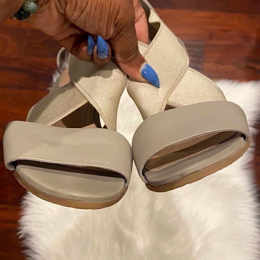 Camper Gray Crisscross Wood Wedge Heels Size 9 - Picture 6 of 9